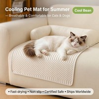 Tapis rafraîchissant pour animaux de compagnie Cool Bean avec coussin de soutien en forme de U, respirant, antidérapant, lavable, coussin de couchage pour chat et chien pour l'été