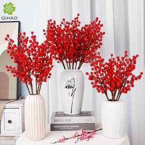 Qihao Artificial Red Berries <b>Vase</b> Decor For Chinese New Year Home Decoration Plastic Fruit Ornament - Product Image 3