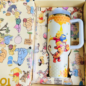 Wholesale Custom Logo Creative Cute Cartoon Bear <b>Cup</b> Double Wall Stainless Tumbler <b>Tea</b> Coffee Mug with Straw - Product Image 5