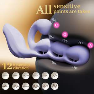 Vibrateur pour femmes contrôlé par application, triple stimulateur C G a Spot, silicone liquide, 12 vibrations - Product Image 2
