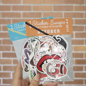 Custom Die Cut PVC Vinyl Sticker Packs for Promotion Waterproof Laptop Cartoon Vinyl Sticker Pack With Header Card