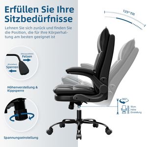 SEDIA DIREZIONALE ERGONOMICA XXL CON COMFORT PREMIUM NERA - Product Image 3