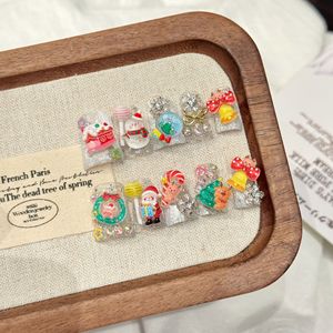 Uñas Postizas Hechas a Mano de Lujo con Diseño Navideño en 3D, Bonitas y Lindas - Product Image 2