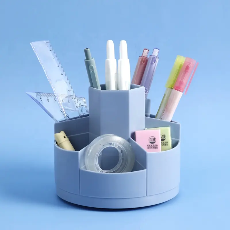 Kalemlik çocuklar için plastik büro kırtasiye döner kalemlik s kalem organizatör ofis