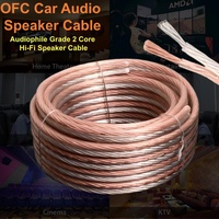 Câble de haut-parleur RCA HiFi OFC sur mesure de calibre 16 pour l'audio automobile et les projecteurs, gaine en PVC transparente flexible, conducteur en cuivre
