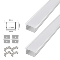 Profilé LED en aluminium anodisé noir argenté série 2515A 6000, 3m, encastré, pour mur, armoire, plafond