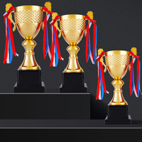 Trophée de la grande coupe du monde de football de luxe personnalisé en alliage de fer Sport Gold World Sports Football Metal Victory Cup pour les compétitions