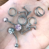 ASTM F136 Medizinisches Titan-Piercing-Set, Steriler Bauchnabelring, Labret, Septum-Nasenring, Körperschmuck Großhandel OEM ODM