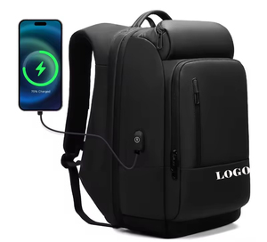 Sac à dos noir antivol de créateur pour ordinateur <span class=keywords><strong>portable</strong></span> de <span class=keywords><strong>17</strong></span> <span class=keywords><strong>pouces</strong></span> pour homme Sac à dos de voyage étanche avec port de charge USB - Product Image 1