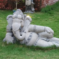 QUYANG sculpté à la main indien religieux grandeur nature dieux hindous seigneur Ganesh marbre blanc Ganesha Statue Sculpture