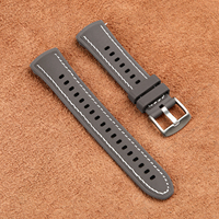 Profitez d'un joli bracelet de montre en silicone en cuir véritable pour Huawei Watch 5 Bracelet de montre 42mm-18mm