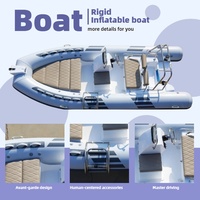 Bateau semi-rigide 4,8 m directement de l'usine, personnalisable, coque en FRP de 480 mm, tubes Hypalon/PVC Orca, bateau de pêche semi-rigide pour sports nautiques rapides