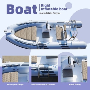 Bote RIB de 4.8m Directo de Fábrica, Personalizable, <span class=keywords><strong>Casco</strong></span> de FRP de 480mm, Tubos de Hypalon/PVC Orca, Bote Inflable Rígido para Pesca y Deportes de Velocidad - Product Image 2