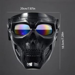 Masque intégral en forme de crâne pour moto, randonnée, cyclisme, lunettes de protection contre le vent, protection UV400 pour les sports, les voyages en plein air, la pêche - Product Image 2