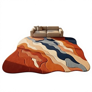 Tapis tufté à la main en mélange de soie/laine de luxe, doux et brillant, pour salle à manger formelle - Product Image 2