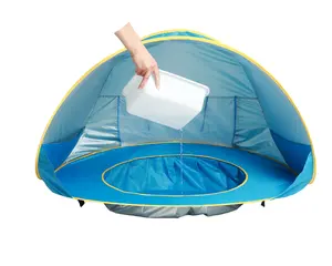 夏季凉爽儿童使用婴儿沙滩帐篷游泳池便携式遮阳池UV防护遮阳棚玩具帐篷