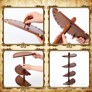 Wooden Four Tier Spoon Display Rack <b>Desktop</b> Kitchen Storage <b>Shelf</b> for Tableware - Product Image 3