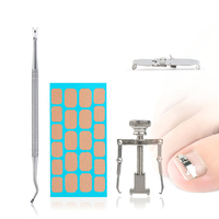 Kit de Correction Classique pour Ongles Incarnés Adultes – Ensemble Redresseur d'Ongles en Acier Inoxydable avec Patch Correcteur et Outil de Relevage pour Soins des Pieds à Domicile