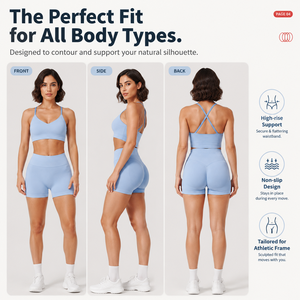 CNSHELL Pantaloncini Fitness a Vita Alta Senza Cuciture, Elasticizzati in 4 Direzioni, Traspiranti, Anti-Squat, per Palestra, Yoga, Corsa e Uso Quotidiano - Product Image 3