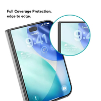 Protection d'écran en verre trempé HD ultra-clair pour iPhone Duo, bord noir, anti-traces de doigts, film en verre pliable