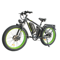 Vélo de montagne électrique avec batterie au lithium 52V 25Ah, moteur sans balais, cadre en acier, pneus 26x4 pouces, freins à disque hydrauliques à 7 vitesses