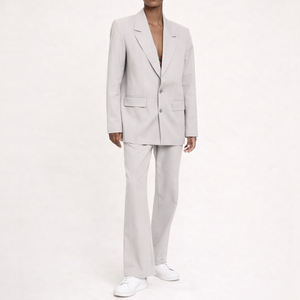 Nuevos Diseños al por Mayor OEM, Chaqueta Informal y Relajada con Botones, Mezcla de Lana, <span class=keywords><strong>Blazer</strong></span> Cruzado para Mujer - Product Image 1