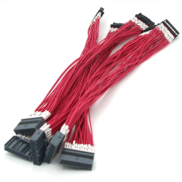 Factory Customized Red Ribbon Cable Double-ended Terminal Connection Line, Acquisition Line Bundle, Electronic Line Bundle