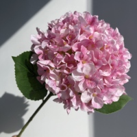 Y-H054 Vente en gros de fleurs d'hortensia artificielles de haute qualité en soie rose pour la décoration de la maison, de mariage et de la Saint-Valentin