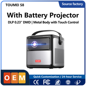 Nouveau <span class=keywords><strong>projecteur</strong></span> intelligent Toumei S8 Android 11 <span class=keywords><strong>LED</strong></span> DLP rechargeable 4K 1080P 500ANSI WiFi 6 BT 3D Ready, home cinéma portable - Product Image 1