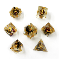 Penjualan terlaris Set Polyhedron dadu tepi tajam dadu Resin DND Dragon & Dungeon permainan dadu