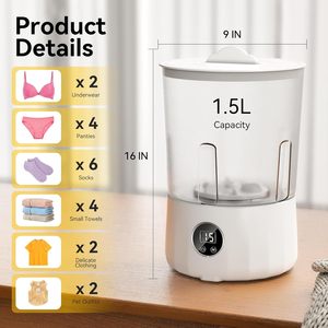 เครื่องซักผ้ามินิ รุ่นใหม่ คุณภาพสูง ปลอดภัย ทนทาน ควบคุมอัจฉริยะ ประหยัดพลังงาน - Product Image 2