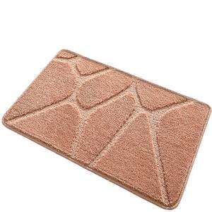 Alfombra de baño minimalista moderna, rectangular, con patrón geométrico, de fibra de poliéster, absorbente, antideslizante, para uso en el baño y el dormitorio - Product Image 1