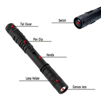 QXMOVING Lampe torche stylo personnalisée avec logo, en alliage d'aluminium, étanche, à piles AAA, petite, promotionnelle, portable, EDC, avec clip
