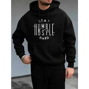 Top Quality 100% Cotton <b>Pullover</b> <b>Men</b> Hoodies Sweatshirts Streetwear Tracksuits Denimes Heavyweight Puff Printing Hoodie Teares - Product Image 5