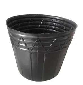 PE germination pot en plastique pot de fleurs en rotin noir pot de pépinière