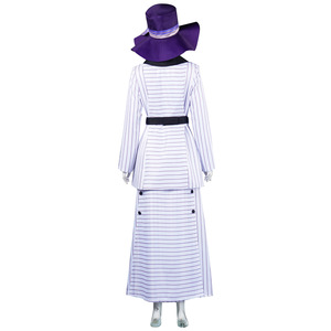 Vestido de cosplay de la película Titanic Rose para mujer, disfraz de época eduardiana con rayas blancas, abrigo para fiesta de Halloween, traje para actuación. - Product Image 4