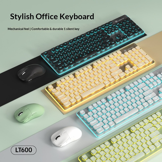Mechanical Feel Silent Wireless Keyboard Mouse Set Waterproof Office Combo For Laptop And Gifts