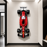 Sculpture murale de voiture de course Ferrari F1 pour décoration intérieure de luxe, grande œuvre d'art murale en fibre de verre sur le thème de la Formule 1