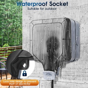 Scatola per Prese Elettriche da Esterno Impermeabile IP66, Presa 15A 250V con Copertura per Uso in <span class=keywords><strong>Giardino</strong></span> Esterno e Interno - Product Image 2