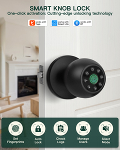Kunci Pintu Pintar Digital Pengenalan Sidik Jari Kartu Kontrol Aplikasi Sistem Keamanan Perangkat Rumah Pintar Kompatibel Tuya Unlock untuk Pintu Kayu - Product Image 1
