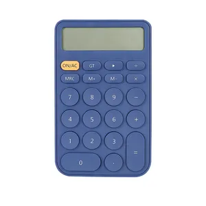 factory supplier colorful min calculator 12 digits round button office promotional electronic calculator blue for student