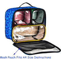 Sac de rangement moderne pour jouets à motif de grille pour enfants pour briques Lego Transparent TPU Top Small Toy Packaging Cube Cleaning Container