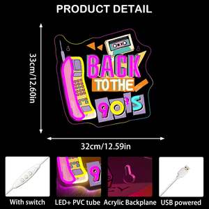 ไฟนีออน LED แบบหรี่แสงได้สำหรับตกแต่งผนังไฟ LED <span class=keywords><strong>90s</strong></span> - Product Image 5