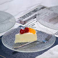 Hxglass Assiette à fruits en verre trempé transparent 7-13 POUCES Design moderne Style créatif Plat de service ménager Plat plat