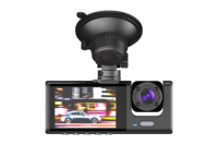 Nueva Cámara para Auto 2026 con 3 Cámaras, DVR de 2.0 Pulgadas, Grabación 24H, 1080P HD, Lente Dual, Visión Nocturna de 170°, Caja Negra