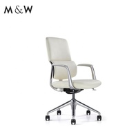 Chaise de direction ergonomique de bureau à roulettes en cuir moderne de meubles commerciaux M & W