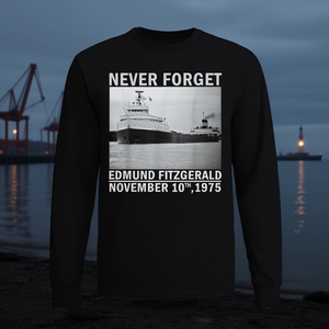 Camiseta de manga larga Never Forget Edmund Fitzgerald, 10 de noviembre de 1975 - Product Image 3