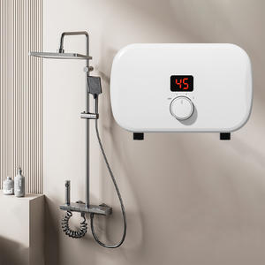 Mini chauffe-eau électrique instantané intelligent 3500W-5500W sans réservoir pour cuisine, douche, usage domestique et automobile en plastique - Product Image 1