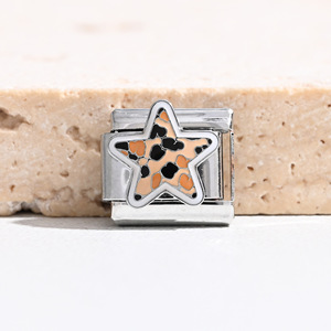 Leopard Print Italian Modular Bracelet Stainless Steel DIY Charm Bangle Gift Jewelry Set - Product Image 4