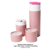 Boîte d'emballage personnalisée en tube de papier Boîte d'allumettes assortie à une bougie Boîte d'allumettes à pointe blanche 48mm 65mm 75mm 96mm Ancienne avec prix